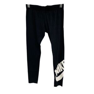 Nike Kids Black and White Logo Leggings